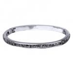 Браслет Квадро (кристаллы SW темно-серые; покрытие родий)