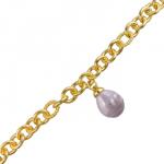 Браслет 18-23см (Майорка 14мм светло-сиреневая; покрытие золото)