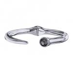 Браслет Комета (кристаллы SW темно-серые 8мм; покрытие родий)