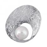 Брошь (жемчуг белый; покрытие: родий)