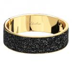 Браслет Галактика (кристаллы SW темно-серые; покрытие золото)