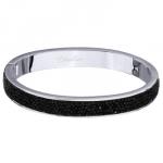 Браслет Галактика (кристаллы SW черные; покрытие родий)