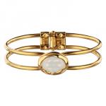 Браслет Грация (кристаллы SW 18х13 белый опал; покрытие золото)