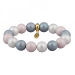 Браслет (Майорка 12мм белая, розовая, голубая; покрытие золото)