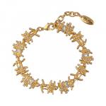 Браслет Ажур (кристаллы SW белые; покрытие золото) 17-20см