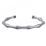 Браслет Бамбук (кристаллы белые; покрытие родий)