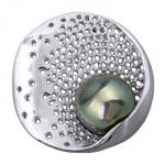 Брошь (Майорка 16мм темно-серый хамелеон; покрытие родий)