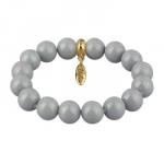 Браслет (Майорка 12мм голубая; покрытие золото)