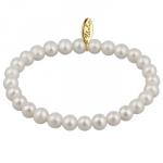 Браслет (жемчуг белый 7-8мм; покрытие золото)