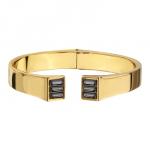 Браслет Богемия (кристаллы SW темно-серые; покрытие золото)