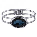 Браслет Грация (кристаллы SW 30х22 темно-синие; покрытие родий)