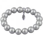 Браслет (Майорка 12мм серо-голубая; покрытие родий)