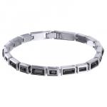 Браслет Богемия (кристаллы SW темно-серые; покрытие родий) 20см