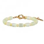 Браслет Букет (улексит сливочное масло, перламурт; покрытие золото) 17-21см