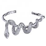 Браслет Змея (кристаллы SW белые; покрытие родий)