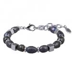 Браслет Селена (жемчуг бензиновый 6мм; покрытие родий) 17-21см