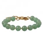Браслет Селена (авантюрин 8мм зеленый; покрытие золото) 17-21см