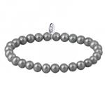 Браслет (жемчуг серо-голубой 7-8мм; покрытие родий)