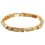 Браслет Богемия (кристаллы SW шампань; покрытие золото) 20см