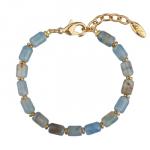 Браслет Селена (апатит голубой 8мм; покрытие золото) 19-21см
