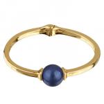 Браслет (Майорка черничная 16мм; покрытие золото)