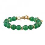 Браслет Селена (агат зеленый; покрытие золото) 17-22см