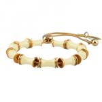 Браслет Бамбук (эмаль сливочное масло; покрытие золото) 23см