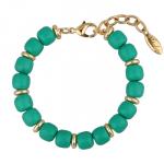Браслет Селена (говлит 8-9мм зеленый; покрытие золото) 17-20см