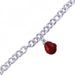 Браслет 18-23см (Майорка 14мм вишневая; покрытие родий)