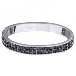 Браслет Квадро (кристаллы SW темно-серые; покрытие родий)