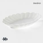 Блюдо Magistro «Ромашка», d=32.5 см, овальное, фарфор, белое