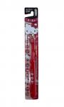 EBISU Детская зубная щетка Hello Kitty, от 2 до 6 лет, средней жесткости, КРАСНАЯ
