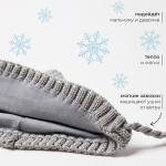 Комплект детский (шапка, снуд) MINAKU: Hello, winter, серый, размер 48-50 (1-3 года)