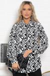 Блуза хлопковая Танец линий (черно-белая) Б14856-14М