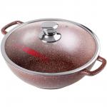 Казан 4л 28*10см со стеклянной крышкой Шоколад кн2832аш