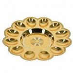 Блюдо пластиковое для кулича и 12 яиц Праздничное, 23 см, золото MARMITON /24