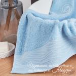 Полотенце махровое "Ножки" (голубой)