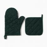 Кухонный набор «Базилик»: варежка-прихватка 20?27 см, прихватка 17?17 см