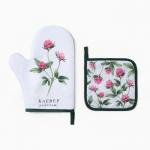 Кухонный набор «Клевер»: варежка-прихватка 20?27 см, прихватка 17?17 см