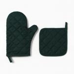 Кухонный набор «Клевер»: варежка-прихватка 20?27 см, прихватка 17?17 см