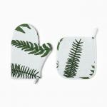 Кухонный набор «Папоротник»: варежка 20?27 см, прихватка 19?19 см, репс 220 г/м?, 100% хлопок