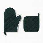 Кухонный набор «Суккулент»: варежка-прихватка 20?27 см, прихватка 17?17 см