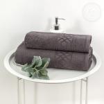 Полотенце махровое "Ажур" (темно-серый)