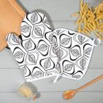 Кухонный набор Этель Leaves: варежка-прихватка 20?27 см, прихватка 19?19 см, 100% хлопок