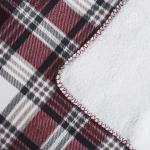 Плед флисовый "Клетка" белый-графит