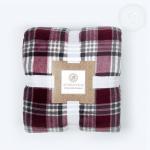 Плед флисовый "Клетка" белый-графит