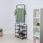 Вешалка - стойка напольная для одежды LaDо?m, с полками для хранения, 4 яруса, 60?26?160 см, чёрная