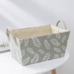 Корзина для хранения с ручками Доляна «Листья», 31.5?21?21 см, серо-зелёная