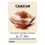 "Canson" Альбом для смешанных техник "Graduate Mix Media" 220 г/м2 A5 14.8 х 21 см склейка с одной стороны 30 л.