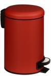 ELIT Урна с педалью 3л., металл/мат.Красный. Внутренний пластиковый контейнерВысота 25,5см, диаметр 17,5см